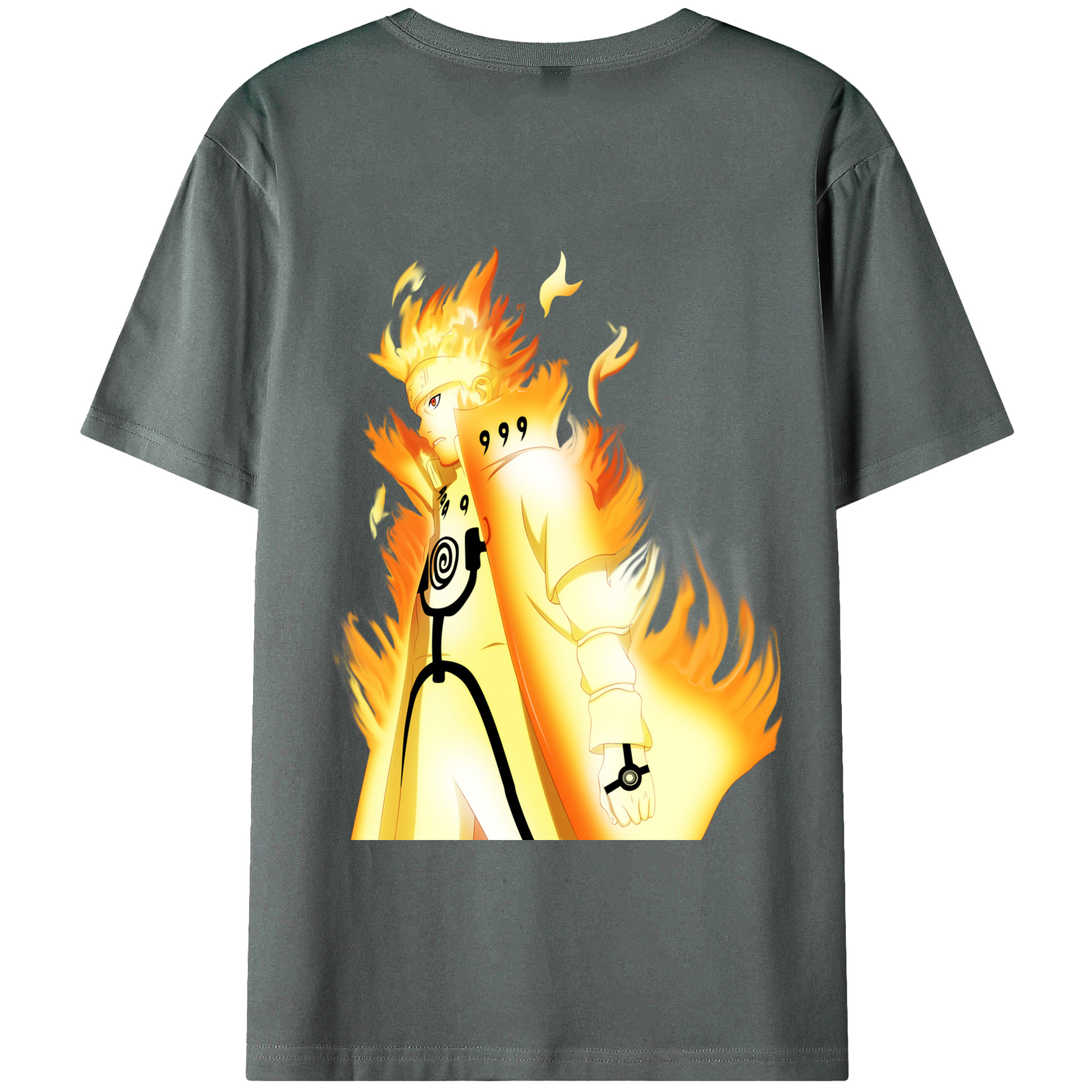 （画像用） NARUTO -ナルト- うずまき ナルト Uzumaki Naruto 綿100％ メンズ半袖Tシャツ（バックプリント） 通気性